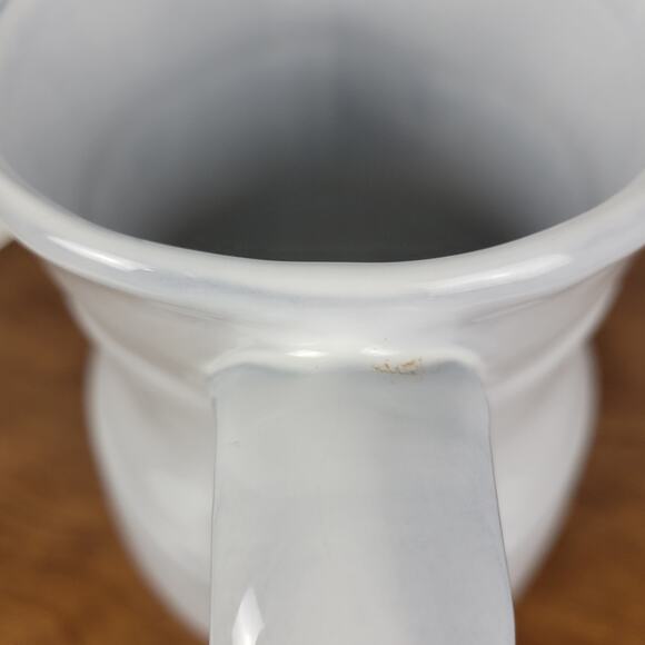 ARHAUS TABLE Water Pitcher 8" White Pottery Ceramic Vase Home Kitchen Portugal - Picture 9 of 16